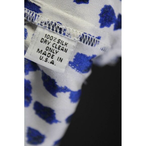 Ellelauri Women's Zip Closure Wrap Front Spotted Dot Skort White Blue Size L - Picture 6 of 6